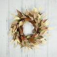 thumbnail image 3 of Northlight Autumn Harvest Neutral Fall Foliage Leaf Wreath, 22-Inch, Unlit, 3 of 5