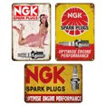 thumbnail image 1 of 3 Uds NGK Bujía Placa Metal Vintage Pintura Hierro Rectangular 20x30cm, 1 of 9