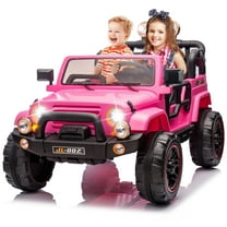 12V Battery Kids Ride On Truck Jeep Car 3 Speeds w/Music,Lights,Cover,Remote Control(Pink)