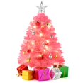 thumbnail image 1 of Prextex 23 Mini Pink Christmas Tree with Lights Ornaments & Presents - Small Pink Christmas Tree with Lights Pink Mini Christmas Tree - Warm White LED Lights Pink, 1 of 1