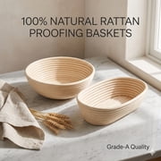 oannao Sourdough Starter Kit 21 Pcs Complete Bread Proofing Basket Set with Round and Oval Banneton Baskets Sourdough Jar Silicone Bread Sling and Baking Supplies Tools for Beginners