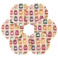 thumbnail image 7 of Yayeee 6 PCS Drink Coasters with Holder Set Woven Absorbent Round Tabletop Hot Pad, Colorful Jam, 7 of 7