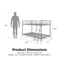 thumbnail image 3 of Mainstays Small Spaces Twin-over-Twin Low Profile Junior Bunk Bed, Silver, 3 of 12