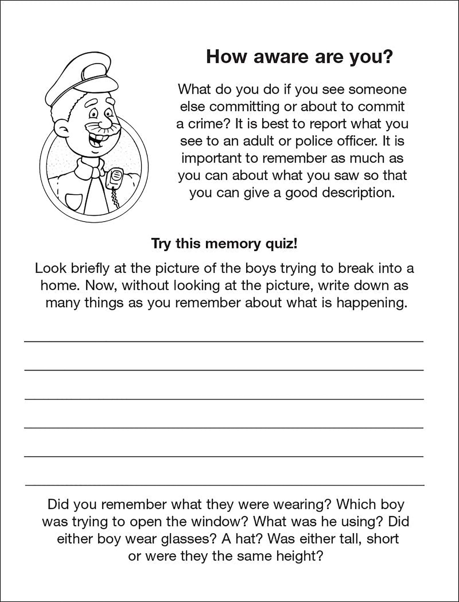ZoCo: 25 Pack - Crime Prevention Kid's Educational Coloring & Activity Books