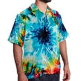 thumbnail image 2 of tie dye26 Men's Casual Spread Collar Hawaiian Short Sleeve Button Down Summer Beach Tops, 2 of 6