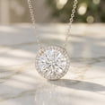 thumbnail image 3 of Rosec Jewels Lab Created Diamond Halo Necklace for Women - IGI Certified - 5 Carat - E-VS1 Quality - Ready to Gift, 925 Sterling Silver, 3 of 6