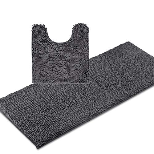 Details about   ITSOFT 2pc Non-Slip Shaggy Chenille Bathroom Mat Set Includes 21 x 24 Inches U 
