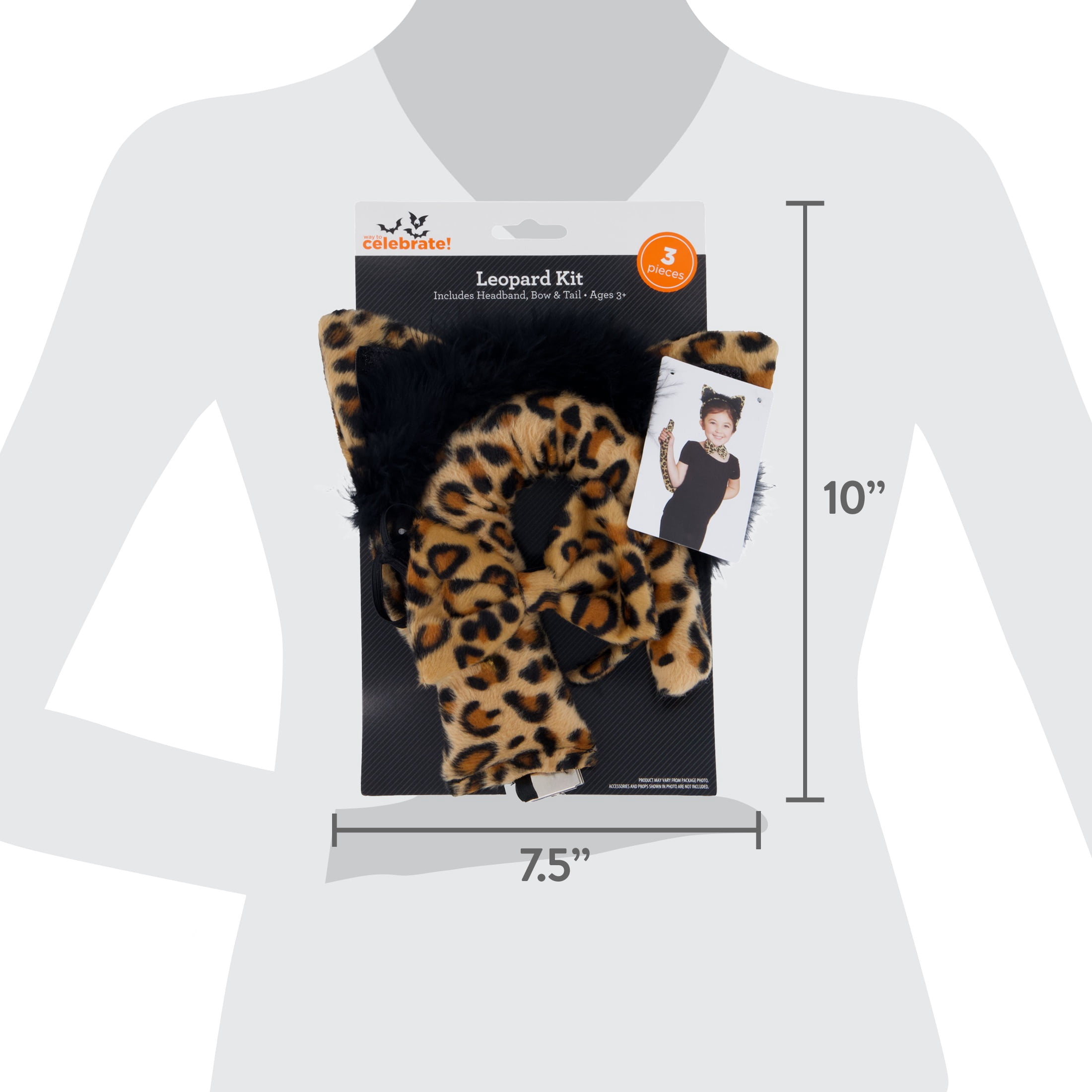 Leopard Costume Accessory Kit for Children, Multicolor, 3 Pieces, Halloween by Way To Celebrate