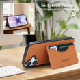 thumbnail image 3 of For Apple iPhone 16 Wallet Case Ultra-Slim Profile Vintage Leather Texture, Wallet For Women Men Card Holder Magnetic Clasp Kickstand Folio Case,Brown,For iPhone 16, 3 of 7