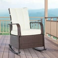 thumbnail image 2 of Spaco PE Rattan Rocking Recliner with Footrest, Rocking Chair for Outdoor, Beige, 2 of 11