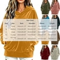 thumbnail image 2 of Fesfesfes Women's Casual Velour Hooded Pullover Sweatshirt Long Sleeve Drawstring Hoodie Top with Kangaroo Pocket Solid Color Loose Fit for Fall Winter Daily Wear, 2 of 8