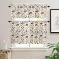 thumbnail image 2 of Mushroom Leaves Kitchen Curtains and Valances Set, Watercolor Herbal Plant Country Botanical Rod Pocket Window Valance Window Curtain Panels for Living Room Bedroom Laundry, 27.5x36in, 3 Pieces, 2 of 7