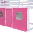 thumbnail image 4 of Bellemave House Bunk Bed with Tent, Wood Twin Over Twin Bunk Beds with Windows and Sills, Curtains Bunk Beds for Teen (Pink+White), 4 of 8