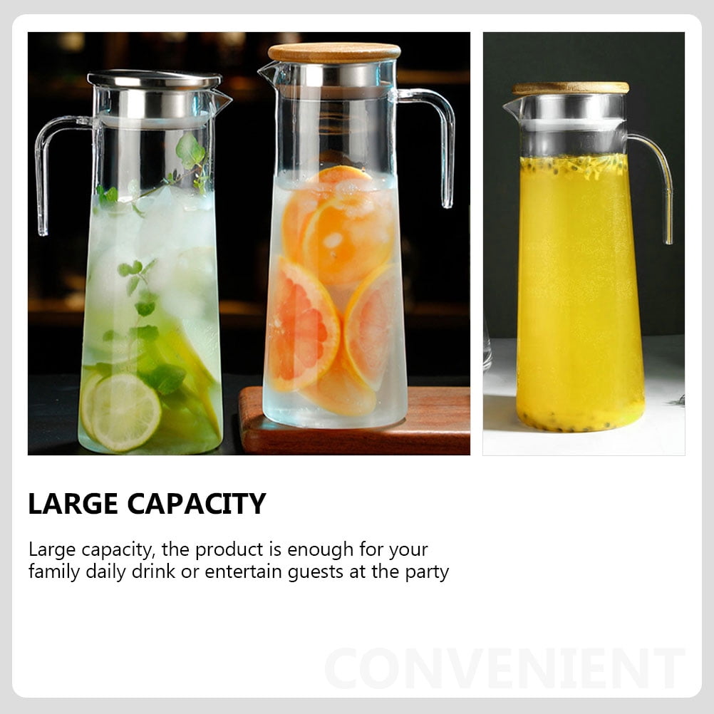 Cold Water Bottle Acrylic Pitcher with Lid and Handle Glass Milk Jug Teapot