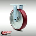 thumbnail image 2 of 8 Inch SS Poly on Aluminum Wheel Rigid Caster with Ball Bearing SCC, 2 of 2