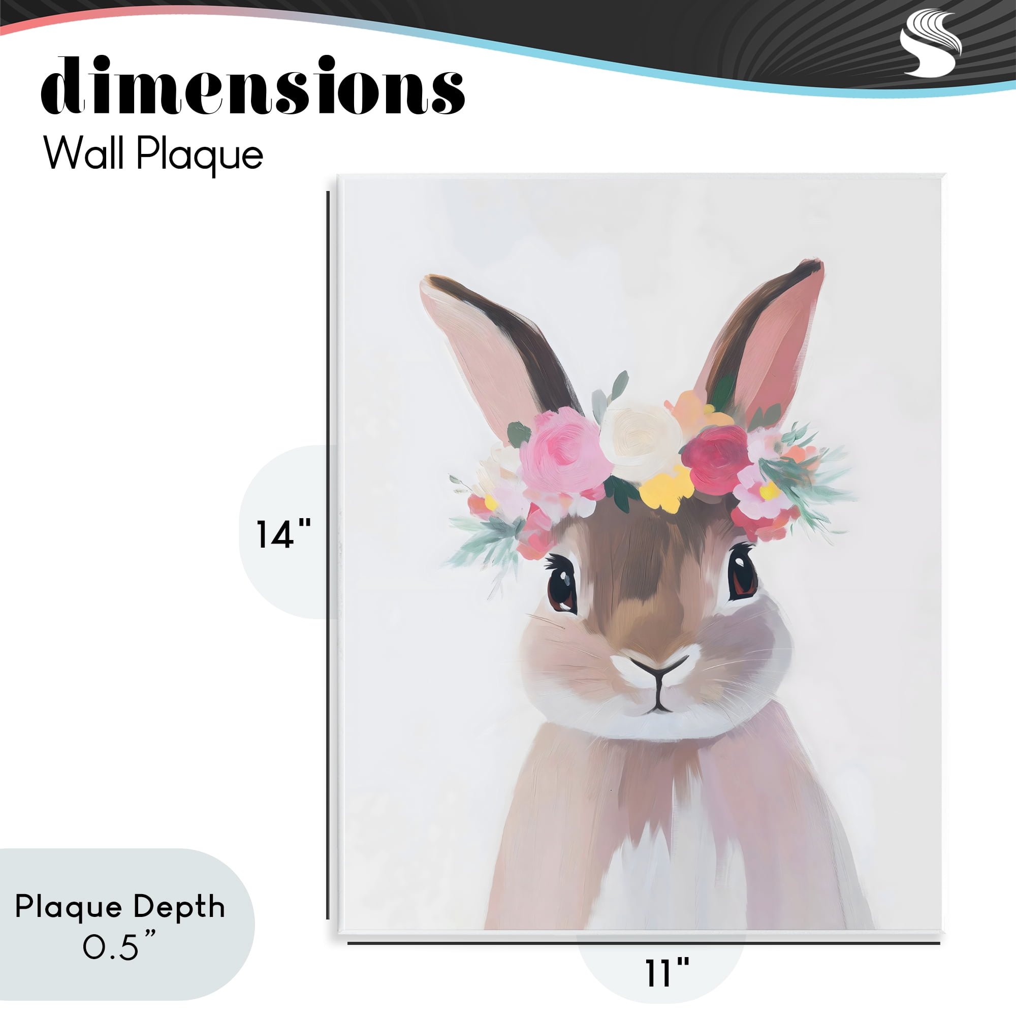 Stupell Industries Flower Crown Rabbit Wall Plaque Art, design by The Prints Vibe