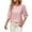 Pink, variant on Scyoekwg Womens Puff Elbow Sleeve Tops Trendy Dressy Casual Crew Neck Work Shirts Ladies Summer Elegant Office Tunic Blouses (Blue,XL)