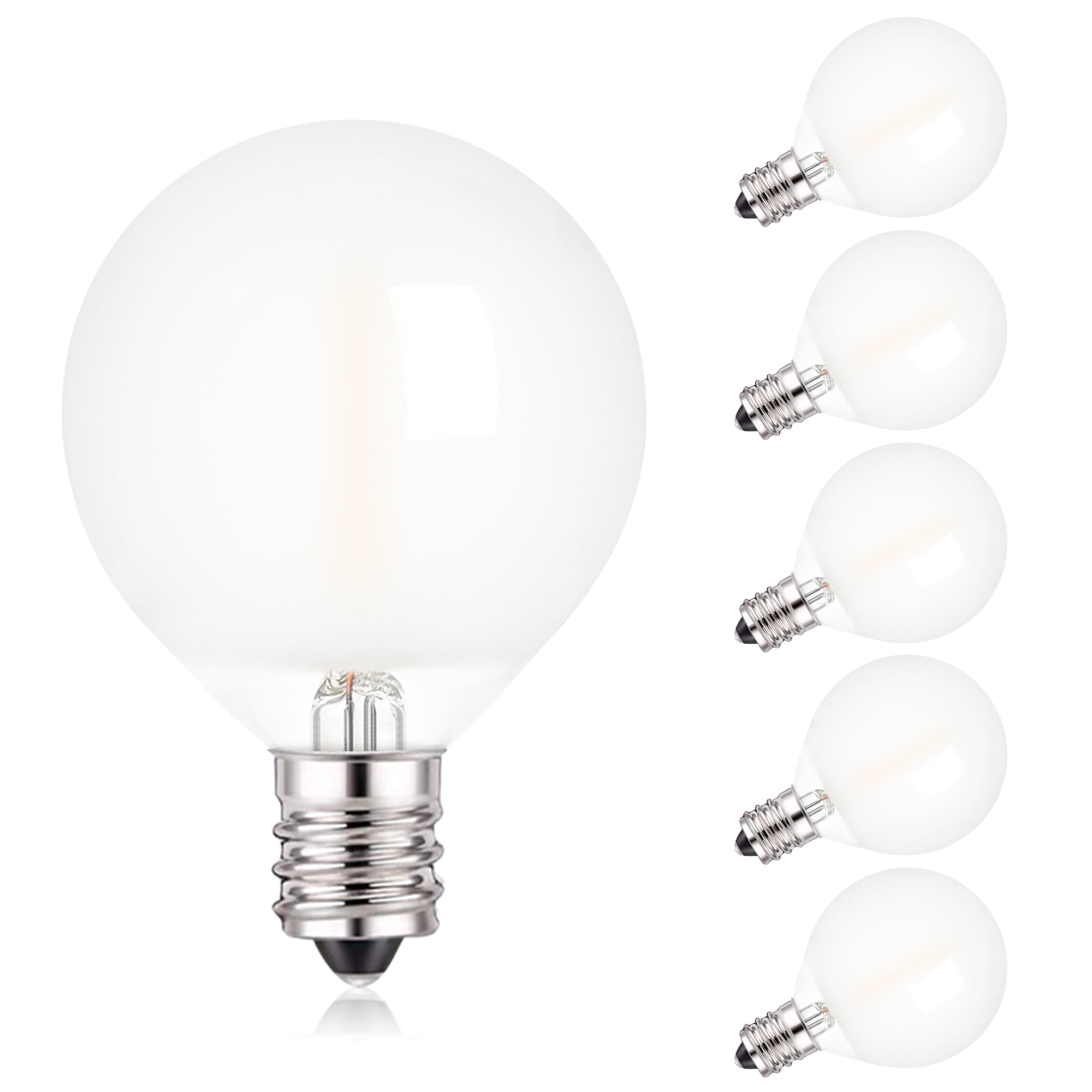 G40 Led Replacement Light Bulbs, E12 LED Frosted Globe EnergySaving Bulbs for Indoor Outdoor
