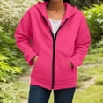 thumbnail image 2 of Godom Women Oversized Zip Up Hoodies Long Sleeve Tunic Sweatshirt Long Fleece Hoodie Jacket with Pockets, 2 of 7