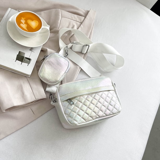 Bolsos cruzados para mujer Bolsos de moda para mujer Bolso cuadrado pequeño informal (Blanco) Sywqhk Para Estrenar