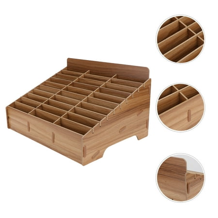 

Box Storage Grid Wooden Display Classroom Mobile Office Reapir Multi Case Rack Divided Meeting Organizer