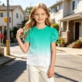 thumbnail image 6 of Teylalorva Girls Graphic T-Shirt, Casual Cute Puff Short Sleeve Crewneck Summer Kids Trendy Tee Mint Green Size 14, 6 of 8