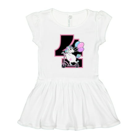 

Inktastic 4th Birthday Unicorn Party Girls Gift Toddler Girl Dress