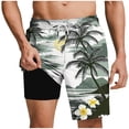 thumbnail image 2 of SOOMLON Mens Swim Trunks 2 in 1 Quick Dry Double Layer 11" Inseam Swim Shorts Palm Tree Board Shorts Hawaiian Shorts, 2 of 6