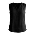 thumbnail image 5 of fheaev Tank Tops for Women Loose Fit Sleeveless Dressy Casual V Neck Button Down Summer Blouses Black L, 5 of 7