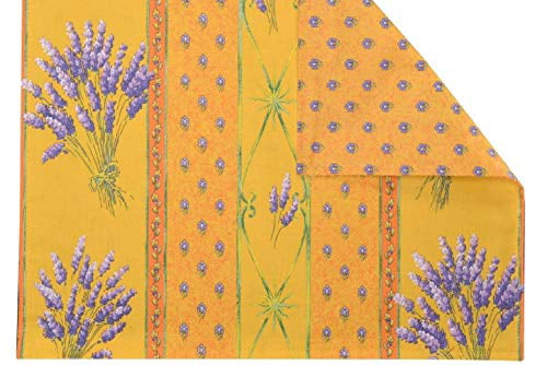 Sunflower Blue Coated Reversible Placemat by Le Cluny