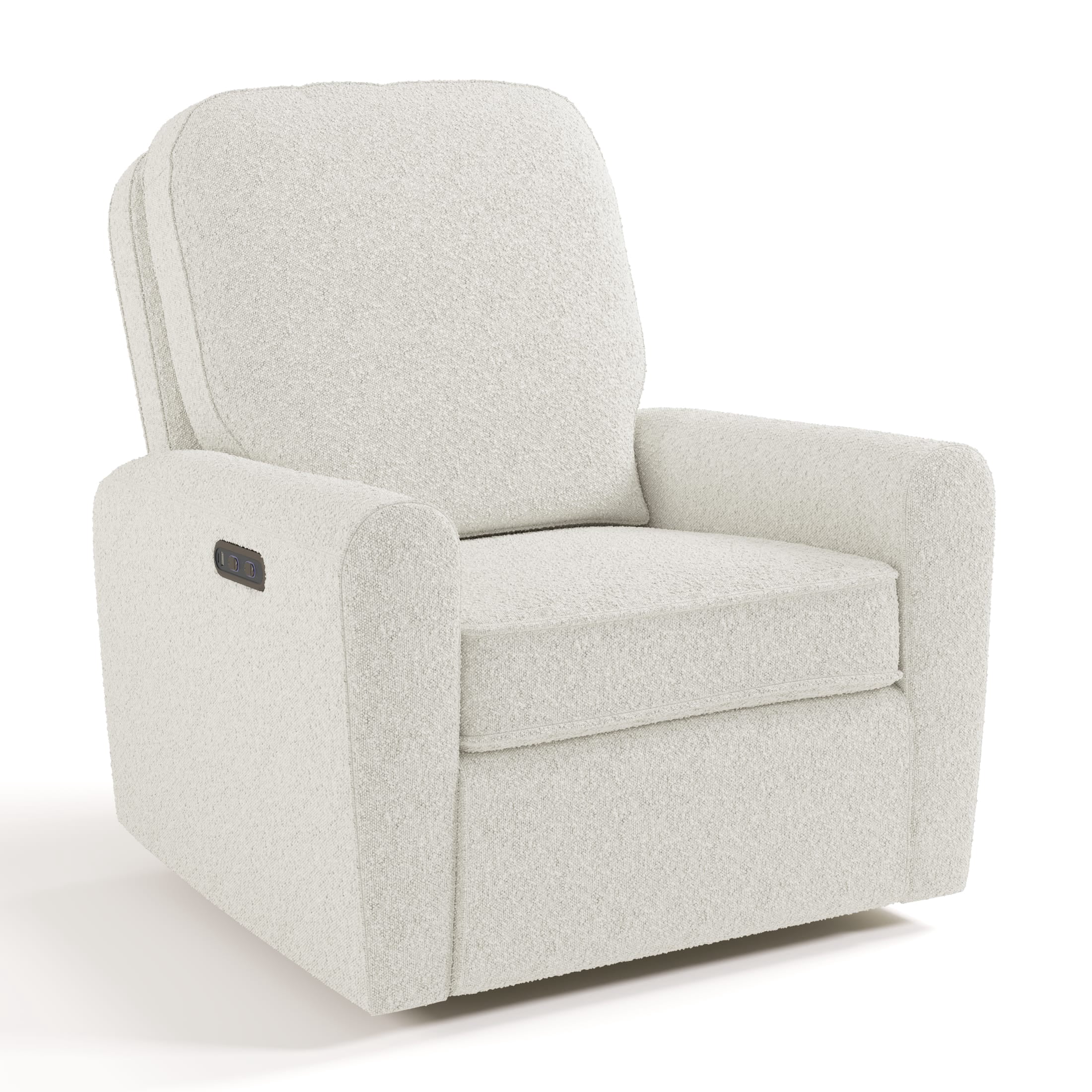 Storkcraft Amalfi Deluxe Power Recliner Swivel Glider, Ivory Boucle