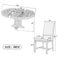 thumbnail image 4 of 5-Piece Dining Set - Extendable Round Table and 4 Upholstered Chairs for Kitchen and Dining Room, 4 of 9