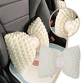 thumbnail image 4 of Xecvkr Car Cushion Summer Universal Non-Slip Cute Office Chair Lumbar Support Washable Cotton White Breathable Long-Distance Driving Home Wheelchair Seat Pad 1 Set 15.6x11.8in, 4 of 6