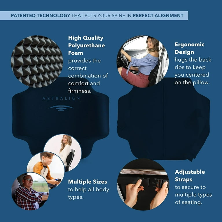 Astralign Office Chair Back Support Pillow: USA Made Thoracic Back