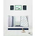 thumbnail image 7 of Bacati - Tribal Mint/Navy Feathers Buck Triangles Muslin Boys Crib Bedding Set, 7 of 7