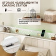 thumbnail image 6 of Queen Bed Frame with LED Headboard, Upholstered Bed with 4 Storage Drawers and USB Ports, Beige, 6 of 7