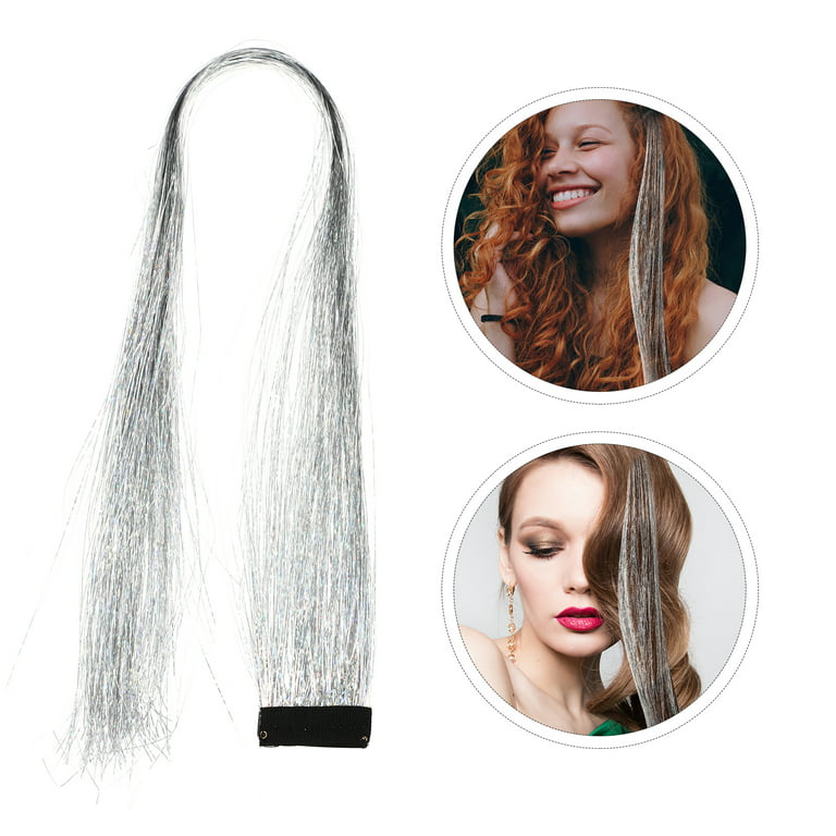 Sparkle Hair Tinsel Holographic Glitter Extensions Highlights False Hair  Pieces