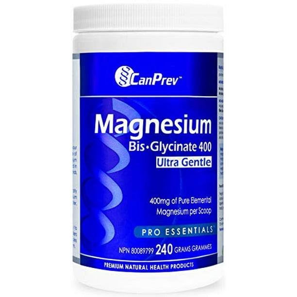 CanPrev Magnesium BisGlycinate (400mg Ultra Gentle Powder, 240g)