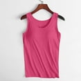 thumbnail image 6 of Pink Tshirts for Womens Tank Tops with In Bra Plus Size Padded Camisole Shelf Bra Workout Yoga Shirt Casual Basic Undershirt Womens Shirts, 6 of 6