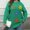 Green, variant on ​Cable Knit Pullover: Oversized Fit & Floral Embroidery, Chunky Warmth​