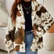 thumbnail image 4 of Chaquetas y abrigos casuales con capucha de manga larga para mujer, chaqueta cálida de invierno con capucha de manga larga y estampado de vaca, sudadera con cremallera, abrigo para mujer, 4 of 9