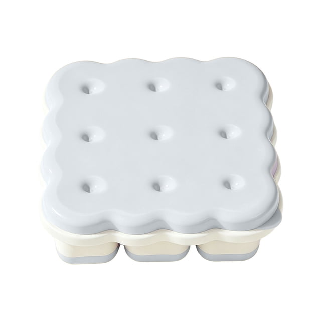 Tong Silicone Tray With Lid Shaped 9 Grid For DIY Fruit Ice Cubes Easy Demold Compact Design