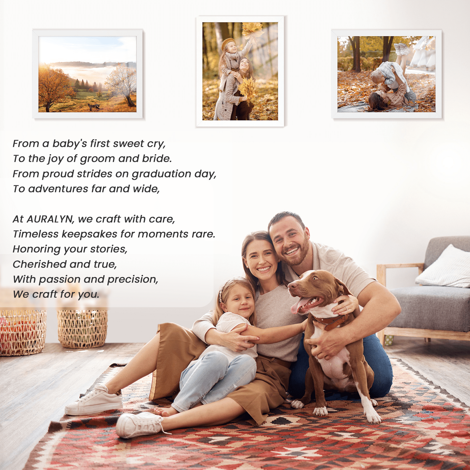 AURALYN 16x20 Picture Frames Set of 3, Fits 12x16 with Mat – Safe for Fingers, Includes Hanging Kit – Gallery Wall Frames, White