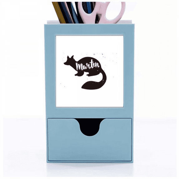 Marten Black And White Animal Desk Supplies Organizer Pen Holder Card