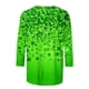 thumbnail image 2 of TaTaai Women's Spring Festival Top Round Neck 3/4 Sleeve Green St. Patrick's Day Print T-Shirt Loose Fit Casual Holiday Blouse Gift, 2 of 5