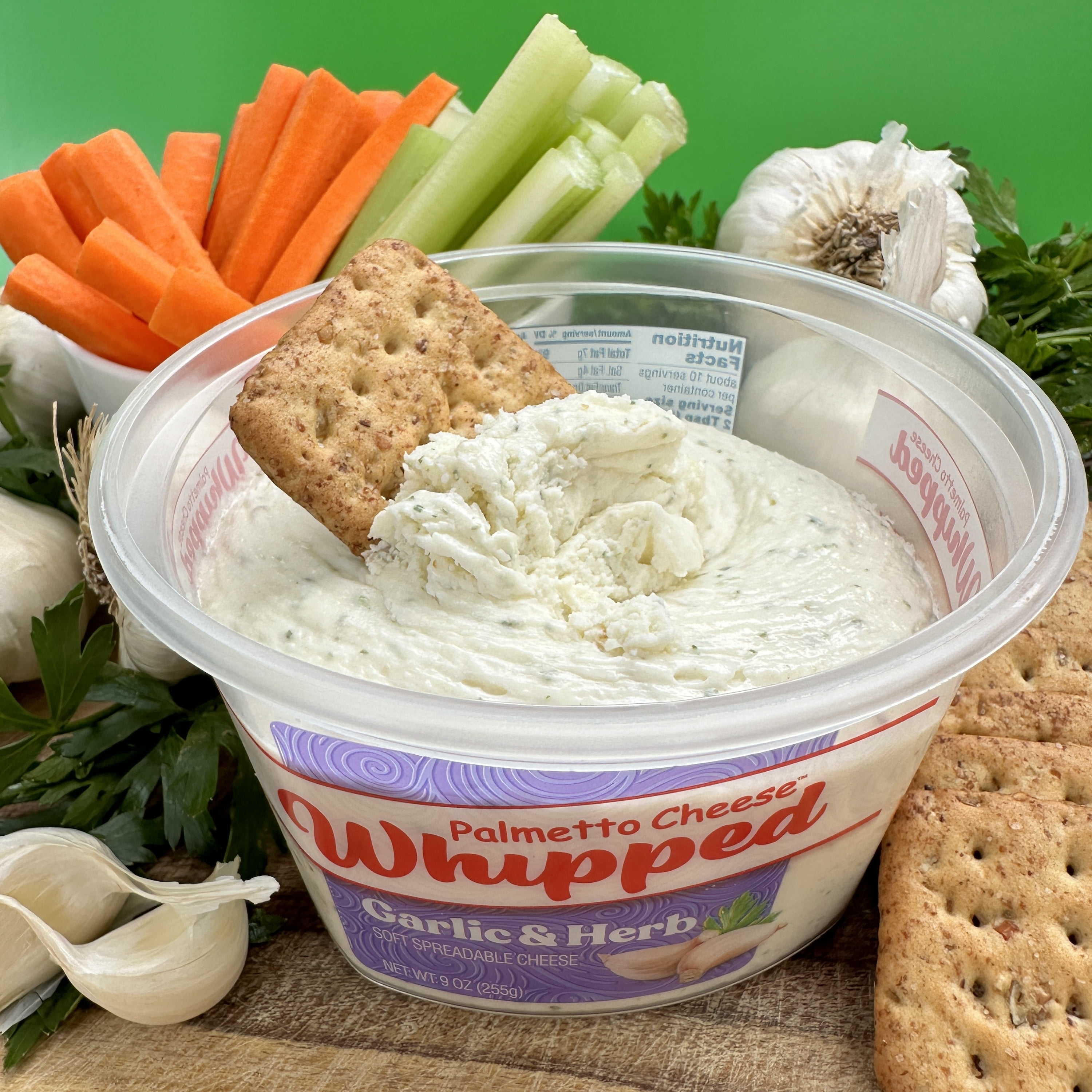Palmetto Cheese Whipped Garlic & Herb Cheese Spread 9oz Refrigerated