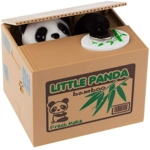Panda Stealing Piggy Money Banks, ATM Coin Cash Money Counter Saving Boxs Can, Cute Panda Electronic Stealing Smart Voice Prompt Piggy Bank Safe Locks, Great Gift for Boys & Girls