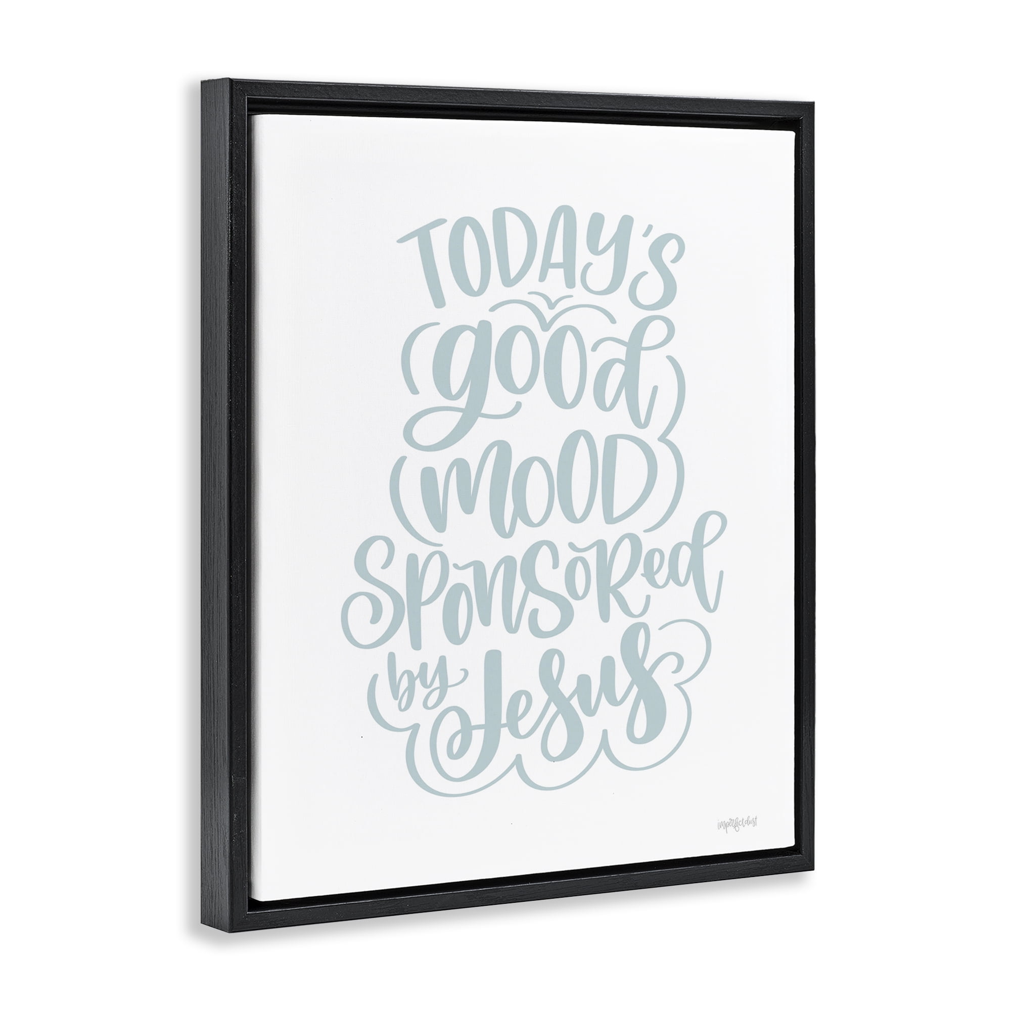 Stupell Industries Good Mood by Jesus Religious Painting Black Floater Framed Art Print Wall Art, 17 x 21