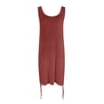thumbnail image 5 of gakvbuo Summer Beach Coverup Dresses For Swimwear Women Vacation Sleeveless Backless Crochet Bikini Cover Ups Skirt Scoop Neck Side Drawstring Knitted Tank Dress, 5 of 5