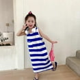 thumbnail image 3 of Baozhu Little Girls Dress Toddler Baby Sleeveless Stripe Skater Dress, 3 of 5